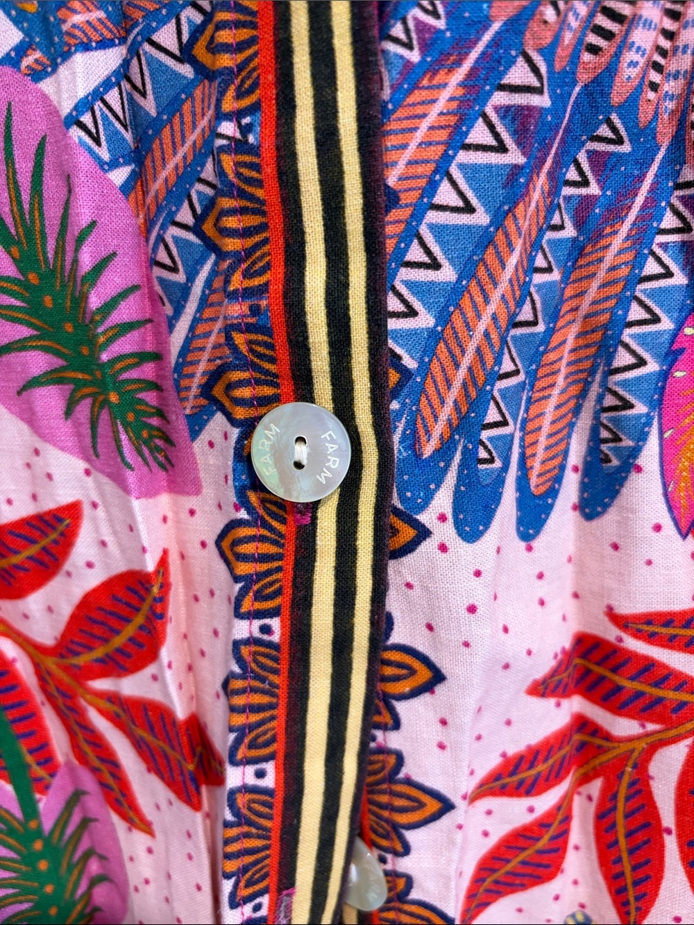 FARM Rio Pink Tropical Parrot Print Button-Down Shirt & Shorts Set - Picture 2 of 4